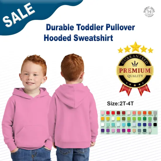 Port & Company&reg; Durable Toddler Pullover Hooded Sweatshirt Jet Black {3}