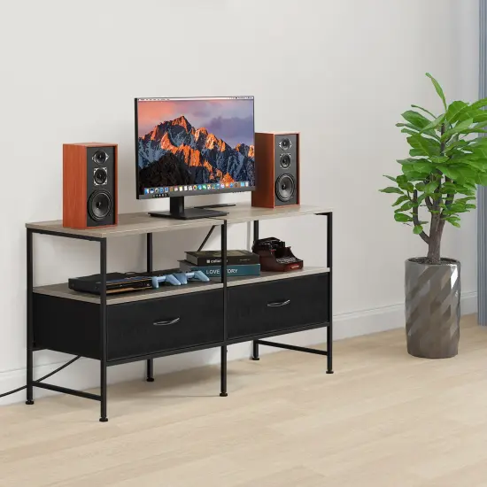 Farmhouse Style TV Cabinet Dresser with Outlet for Bedroom Living Room for 32/40/48/50 Inch TV {5}