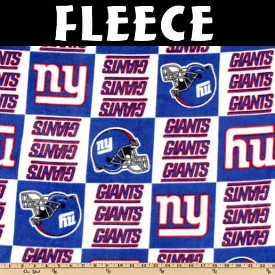 Licensed NFL New York Giants Block Fleece 6331-D Fabric by the Yard {1}
