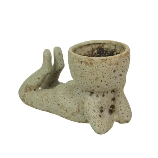 Contemplative Muse Planter &ndash; Cement Sculpture, Artistic Home Decor Accent {1}