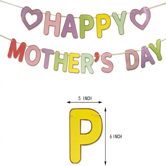 Happy Mother&rsquo;s Day Banner We Love Mom Day Garland {4}