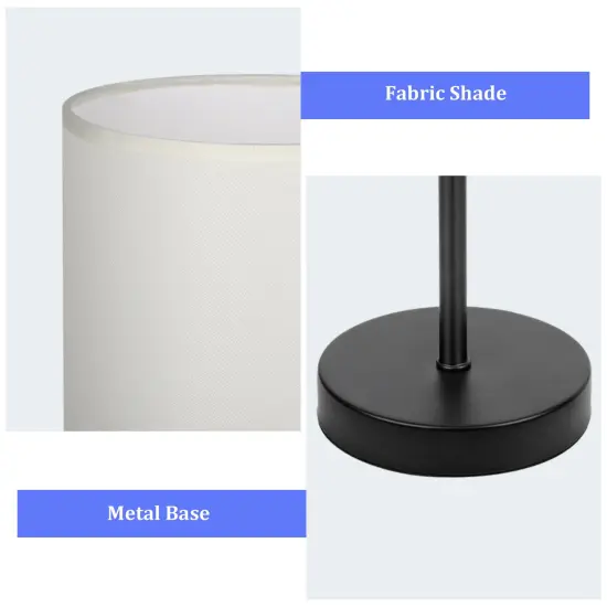 Modern Table Lamp, Simple with Cream Fabric Shade, Pull Chain Switch {3}