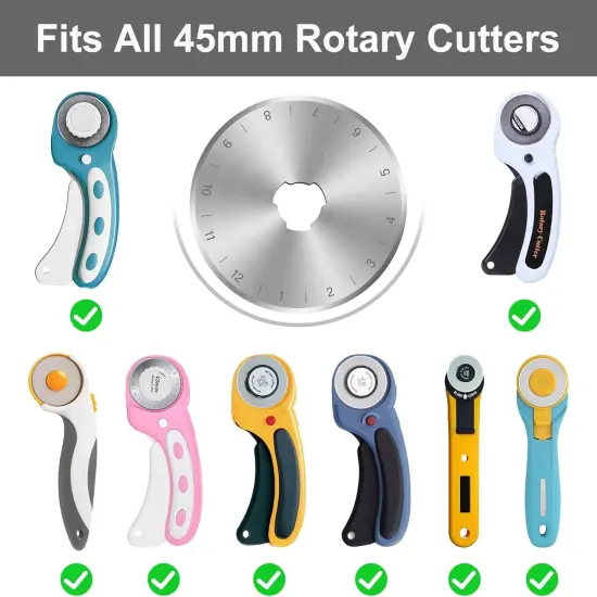 10 Packs 45mm Rotary Cutter Blades 45mm Quilting supplies Rotary Cutter Blades for fabric by, compatible with OLFA,Fiskars,Mr.Pen,DAFA,Truecut etc. Sewing Arts Crafts, Sharp and Durable {4}
