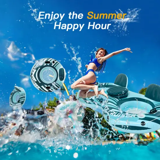 Inflatable Pool Float for Perfect Summer Lounging | Blue {4}