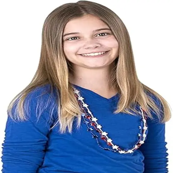 4E's Novelty Patriotic Beads &ndash; 72 Pack Red White Blue Beaded Necklaces, 4th of July Party Favors {6}