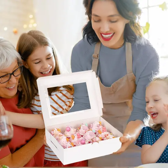 30pcs Cupcake Boxes, Cupcake Boxes 12 Count, Containers with Window for Birthday Holiday Party Bakery Supplies {5}