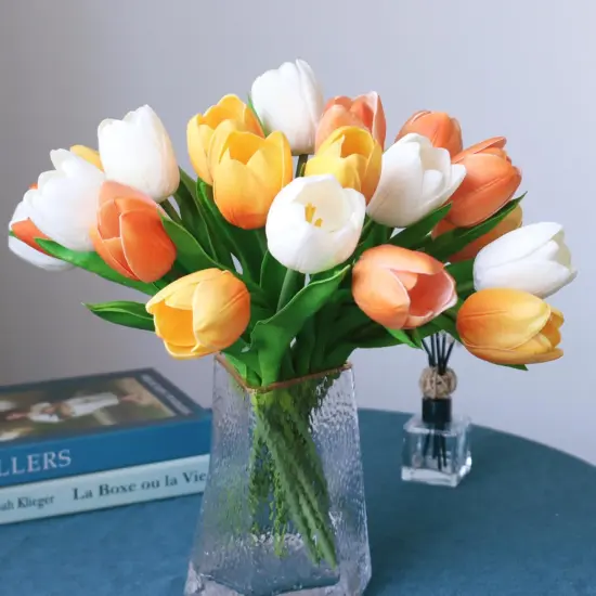 Autumng-Colors Tulip Flowers Artificial Luxury Big Tulip {1}