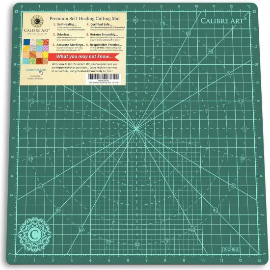 Rotating Rotary Self Healing Cutting Mat 14x14 (13" Grid), Perfect for Quilting & Art Projects {1}