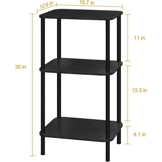 3 Tier End Table, Telephone Table, Narrow Side Table with Storage for Sofa Couch {2}