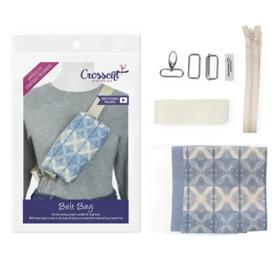 Crosscut Sewing Co.&reg; Belt Bag Sewing Project Kit - Beginner Friendly DIY Sewing Kit Shibori {1}