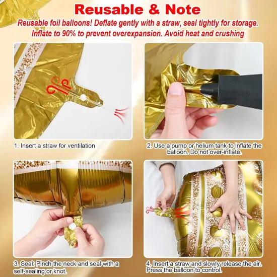 Pink Mixed Heart and Crown Balloon(Gold and Pink) {6}