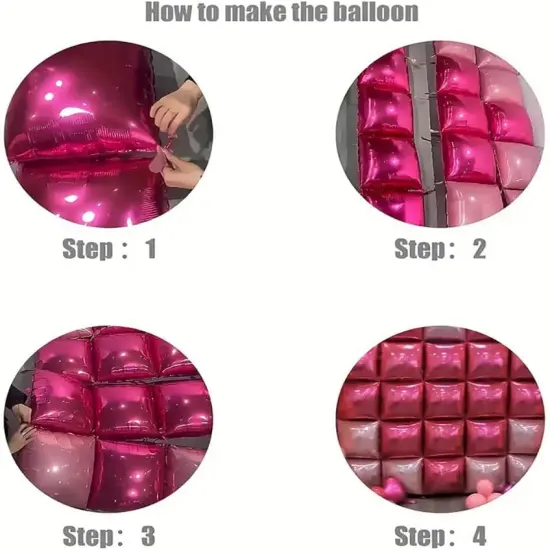 Hot Pink Party Decorations Square Foil Balloons(Pink+hot Pink) {5}