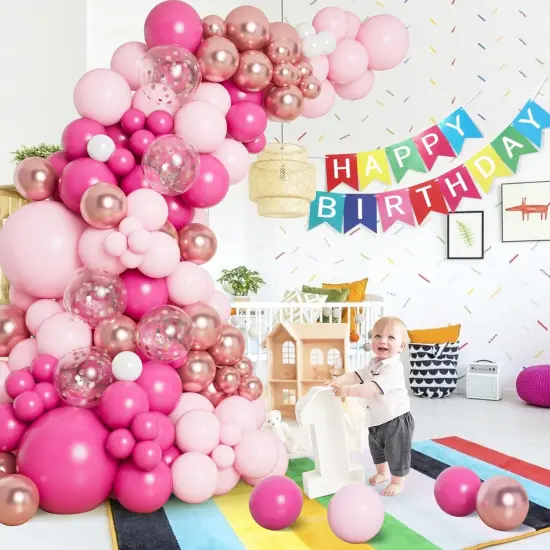 Pink Balloon Garland Arch Kit (Pink) {2}