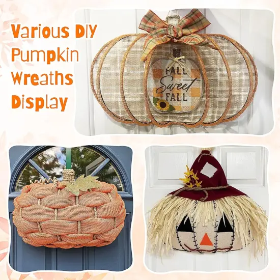 5 Pcs Autumn Pumpkin Shaped Metal Wreath - 15 x 11 Inches {5}