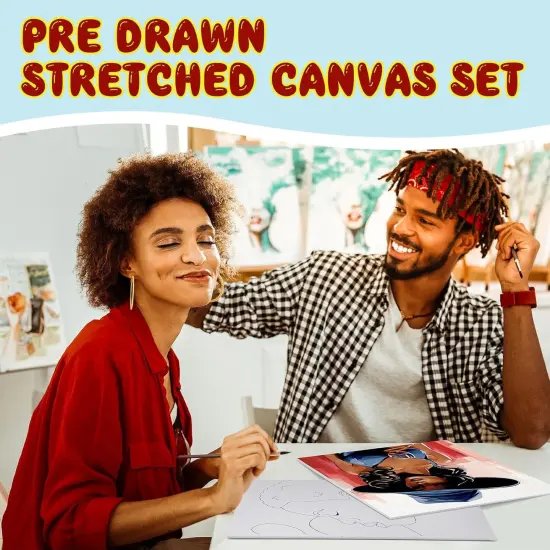 12 Pcs Valentine Gift Pre Drawn Canvas - 8 x 10 Inch (Couple) {4}