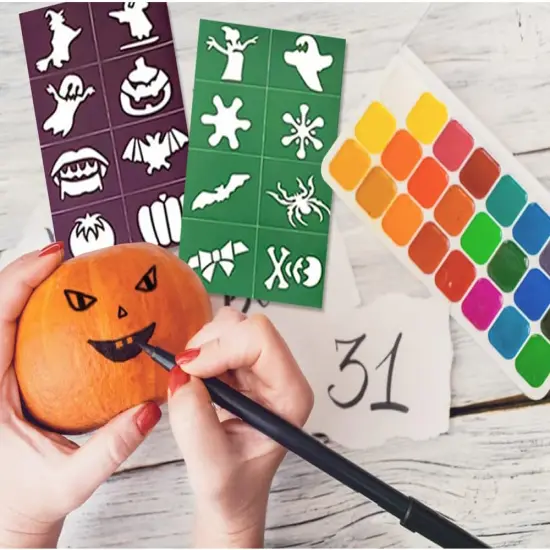 128 Piece Face & Body Paint Stencils(	multicolor) {5}