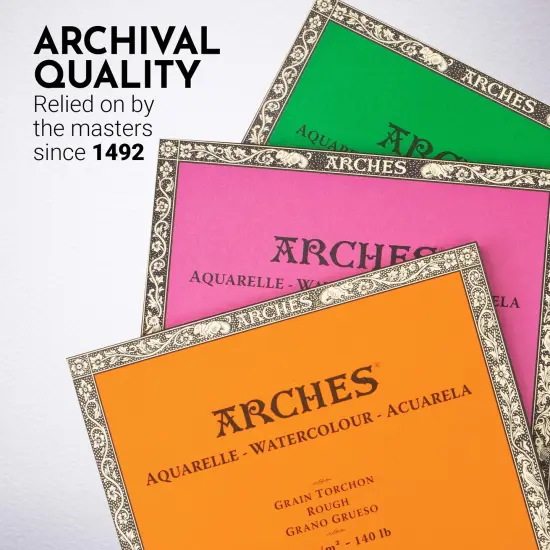 Arches Aquarelle Cold Pressed Watercolor Block 12"X12"- 140lb, 20 Sheets {6}