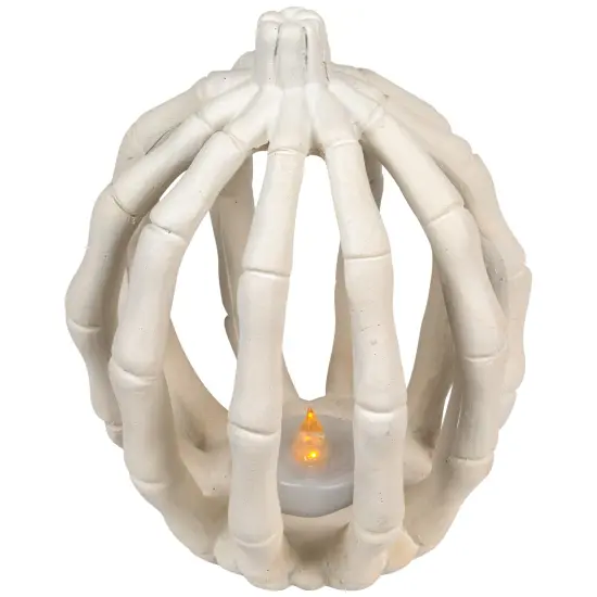 Northlight LED Lighted Skeleton Pumpkin Halloween Decoration - 6.25" Beige {6}