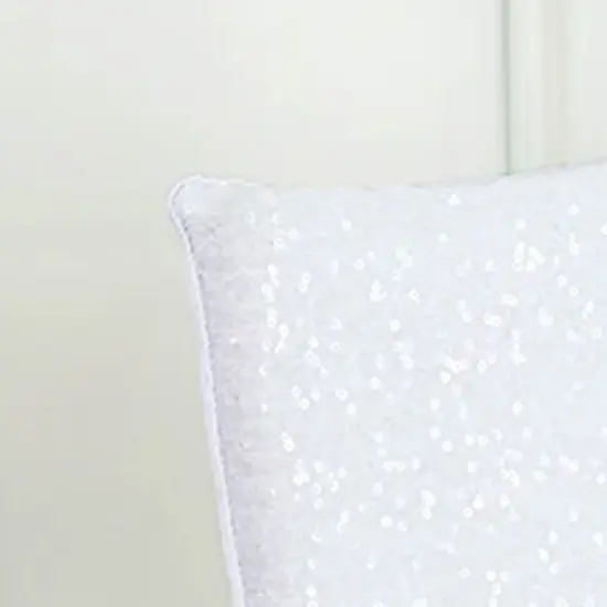 1 Piece White Sequin Spandex Chair Cap 13.5 inch by 10 inch Wedding Decor {5}