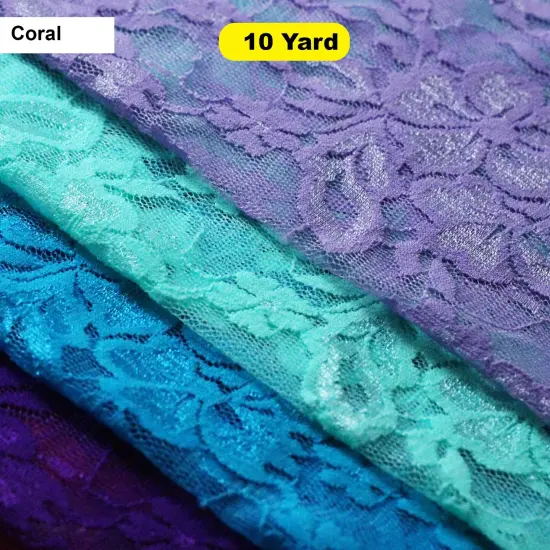 Jasmine Stretch Lace Coral {1}