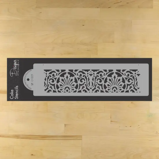 Banded Lace Cake Stencil Side | C122T by Designer Stencils | Cake Decorating Tools | {1}