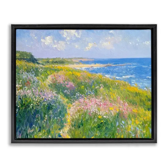 Stupell Industries Impressionist Smudged Coast Floating Frame, design by Petal Prints Design {1}