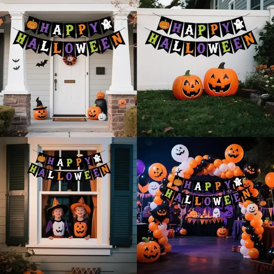 Happy Halloween Banner (Colorful) {4}