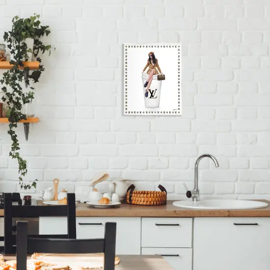 Stupell Industries Fashionable Female & Coffee Wall Plaque, design by Ziwei Li {2}