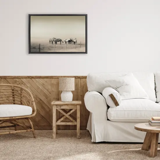Stupell Industries The Herd Monochrome Horses Floating Frame, design by Roberta Murray {2}
