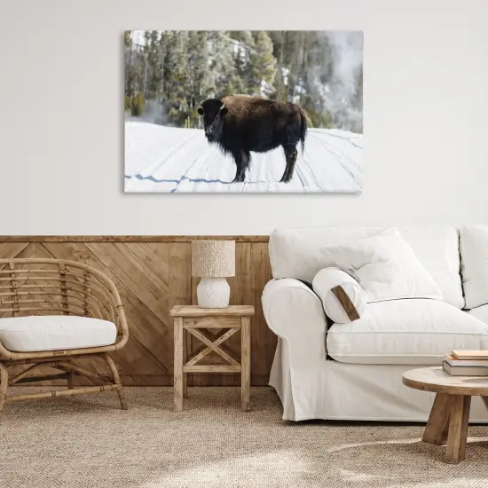 Stupell Industries Bison on Snowy Track Canvas By PIDDIX {2}