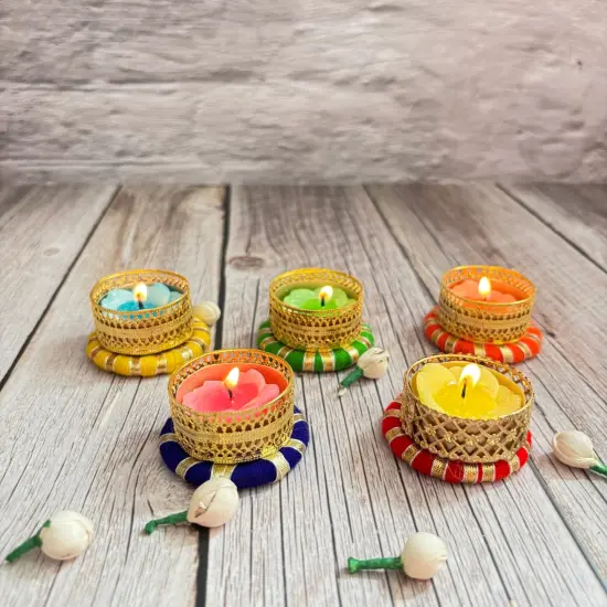 Bulk Small Tealight Candle Holder – Festive T-light Stand for Diwali, Navratri, Christmas, Hanukkah, Thanksgiving, Housewarming & Home Decor – Candle Stand for Centerpiece {5}