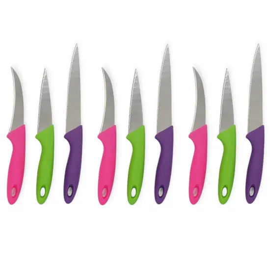 Handy Housewares 3 Piece Multi-Purpose Kitchen / Paring Knife Set - Great for Cutting Fruits Vegetables Meat and More {6}