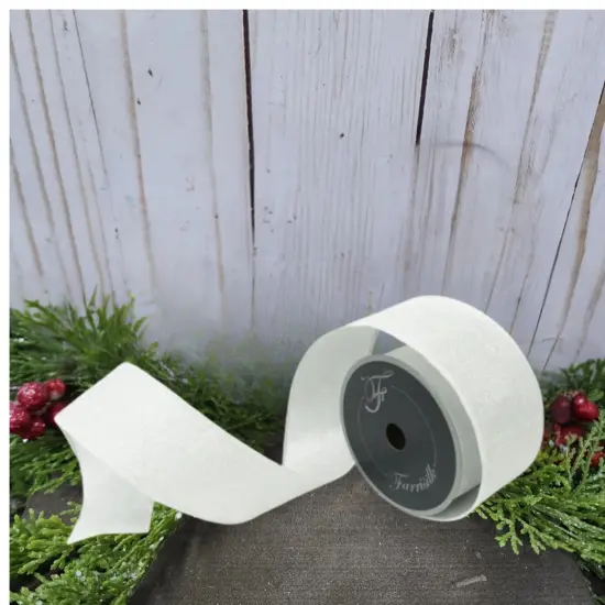 2.5" Sugar Plum Ribbon: White (10 Yards) {2}