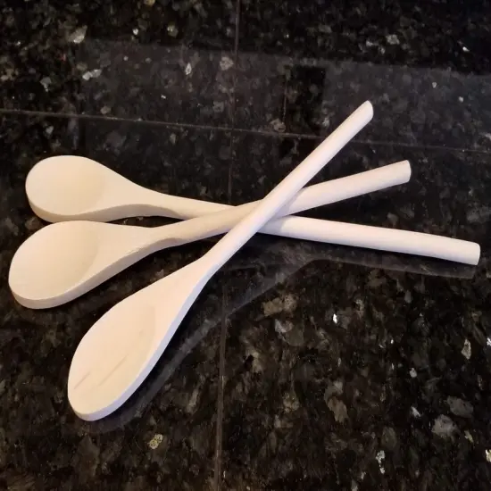 Handy Housewares 3 piece Long Handle Wooden Mixing Spoon Set - 10", 12" and 14" Long {5}