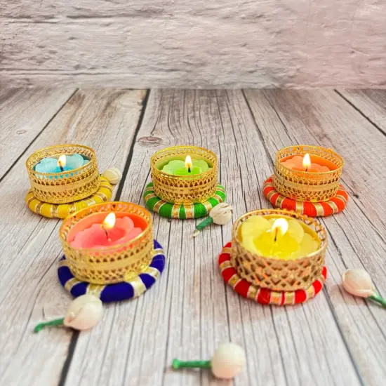 Bulk Small Tealight Candle Holder – Festive T-light Stand for Diwali, Navratri, Christmas, Hanukkah, Thanksgiving, Housewarming & Home Decor – Candle Stand for Centerpiece {4}