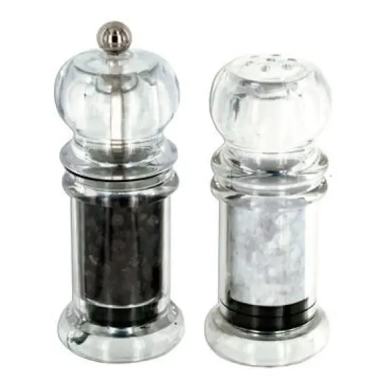 Plastic Salt Shaker and Pepper Grinder Mill Value Set - Great for Camping or RV {1}
