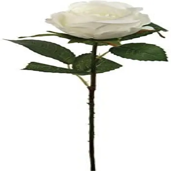 Timeless Elegance 20" Silk White Rose Bud - Classic Artificial Floral Decor {1}