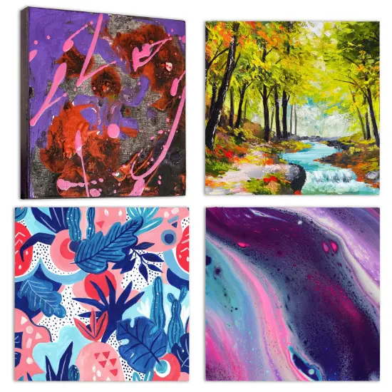 Unfinished Cradled Wood Panels for Painting, 2 Pack of 20x20 inch - Studio Birch Wooden Canvas Boards 3/4" Deep - Mixed-Media Craft, Acrylic, Oil, Encaustic, Paint Pouring Panel Board {6}