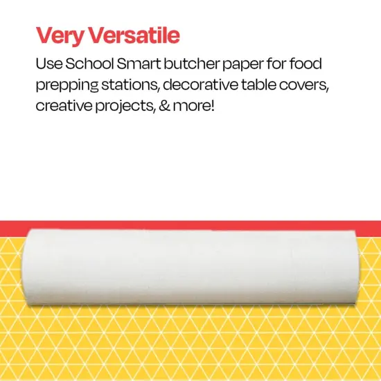 School Smart Butcher Kraft Paper Roll, Uncoated, 40 lbs, 24 Inches x 1000 Feet, White {7}