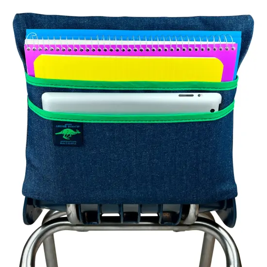 Aussie Pouch Chair Pocket with Double Pocket Design, Original, 13 Inches, Green Trim {1}