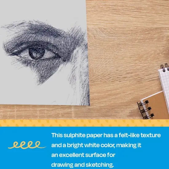 Sax Sulphite Drawing Paper, 50 lb, 24 x 36 Inches, Extra-White, Pack of 250 {6}