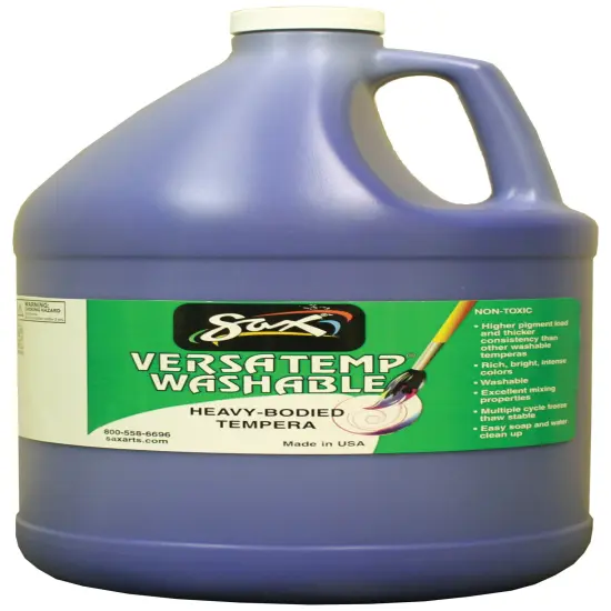 Sax Versatemp Washable Heavy-Bodied Tempera Paint, 1 Gallon, Primary Blue {1}