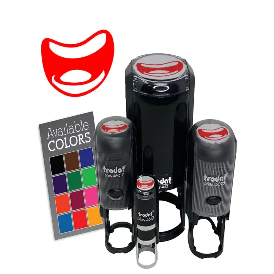 Cartoon Smile Mouth Wide Open Teeth Self-Inking Rubber Stamp Crafting Planners Purple {7}