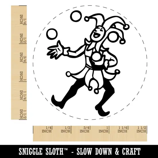 Medieval Jester Joker Juggler Entertainer Self-Inking Rubber Stamp Crafting Black {1}