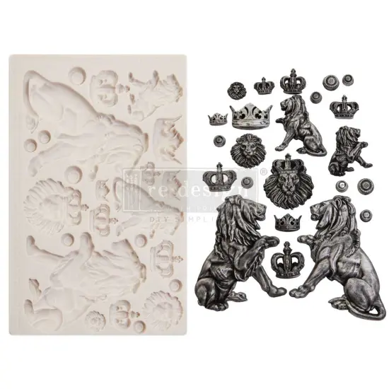 Finnabair Moulds - Regal Lions - 1 pc, 5"x8"x8mm {1}