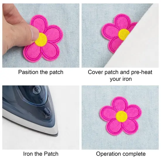 20 PCS Flower Iron on Patches, PAGOW 5 Petals Flower Applique Patch, Sew On Embroidered Applique Sewing Patches for Bags, Jackets, Jeans, Clothes DIY Patches, 2.04inchx2.04inch (W*H) 20 Colors {3}