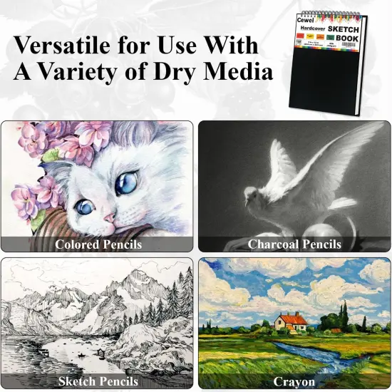 9" x 12" Sketch Book, Top Spiral Sketchbook, 100 Sheets Sketch Pad, (68 lb/100 GSM) Drawing Paper Pad, Drawing Notebook for Kids, Artist Sketchbook for Drawing, Illustration, Art Class Students. {5}