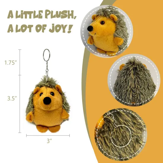 Wrapables Cute Plush Keychain Pendant Charm for Bag, (Set of 2) Hedgehogs {2}