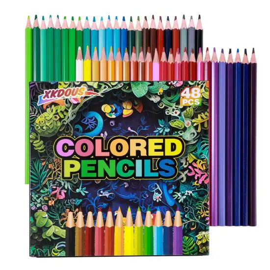 48 Colored Pencils, Easy Sharpening Colored Pencil Set for Drawing Blending Shading, Gift for Art Beginners {1}