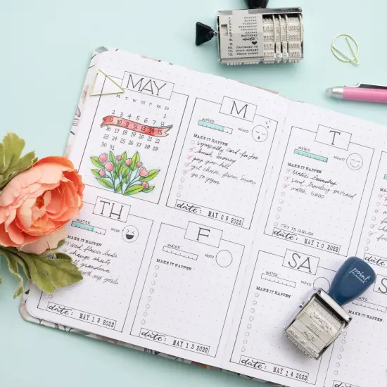 AC Point Planner Perfect Bound Planner 6"X8"-Floral - Dot Grid - 120 Sheets {7}